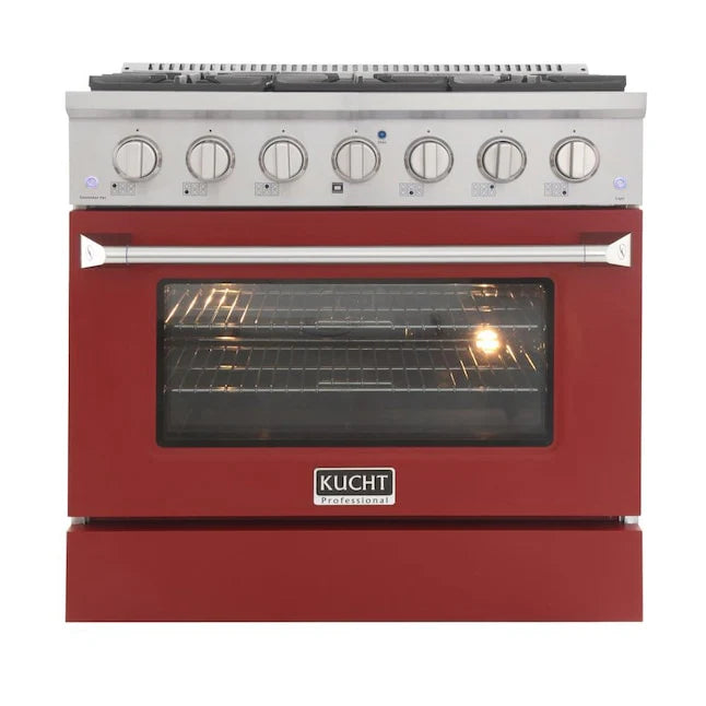 36 Propane Gas Dual Fuel Range with 4 Burners in Red I960