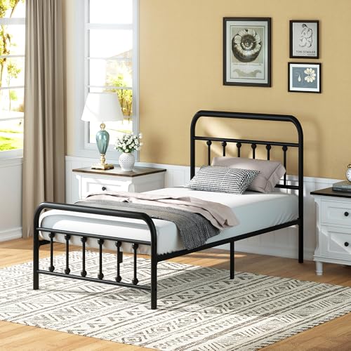 Full Size Metal Bed Frame with Headboard and Footboard Y235410