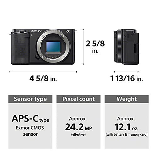 Black Interchangeable Lens Mirrorless Camera Kit S4619