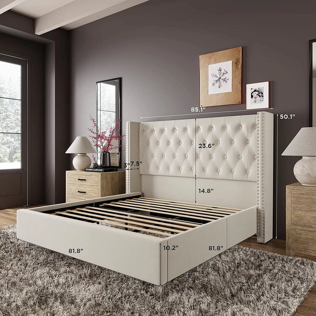 King Velvet Upholstered Bed Frame T209