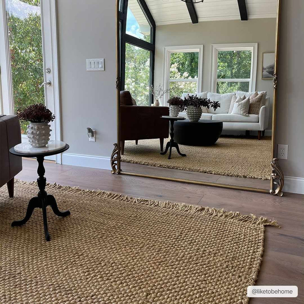 Beige 2' x 3' Jute Area Rug T240