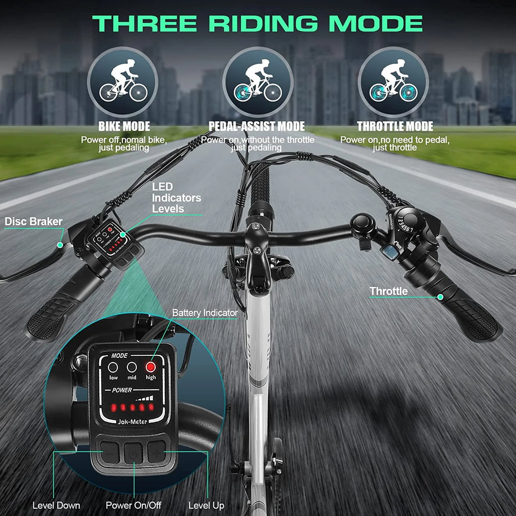 26'' 500W Electric Bike with 48V Removable Battery K869