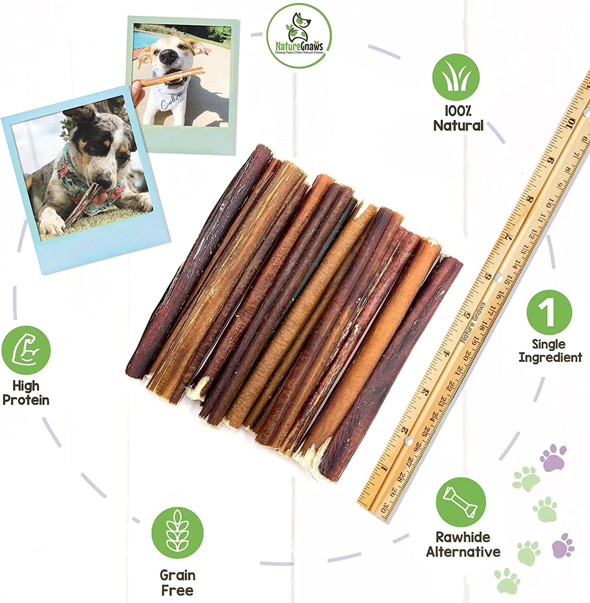 Large Beef Bully Sticks for Dogs 5-6" 15 Count M824