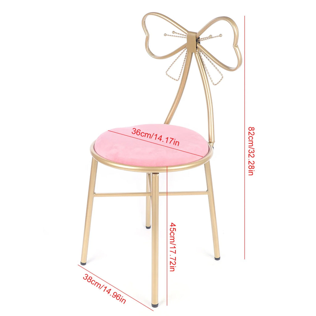 Pink Velvet Butterfly Vanity Chair T4722