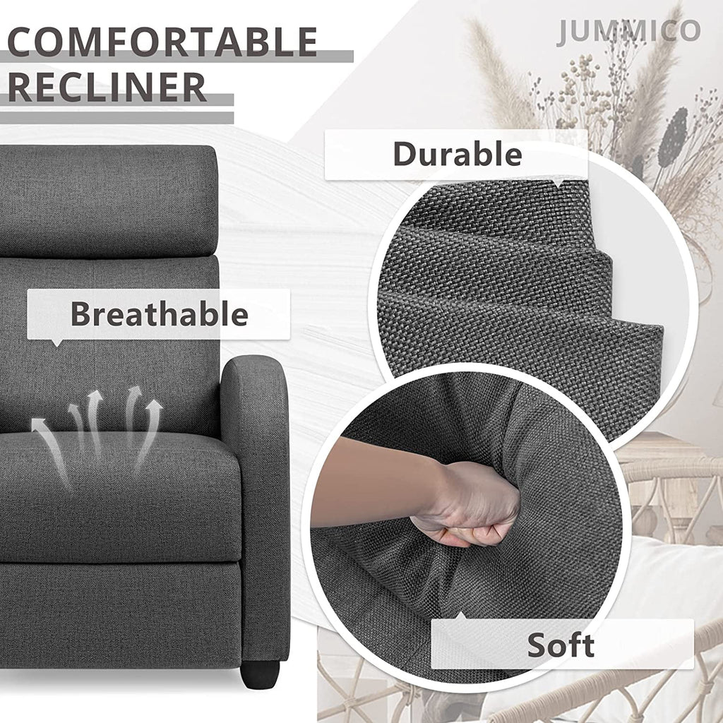 Light-Blue Fabric Recliner Chair B509