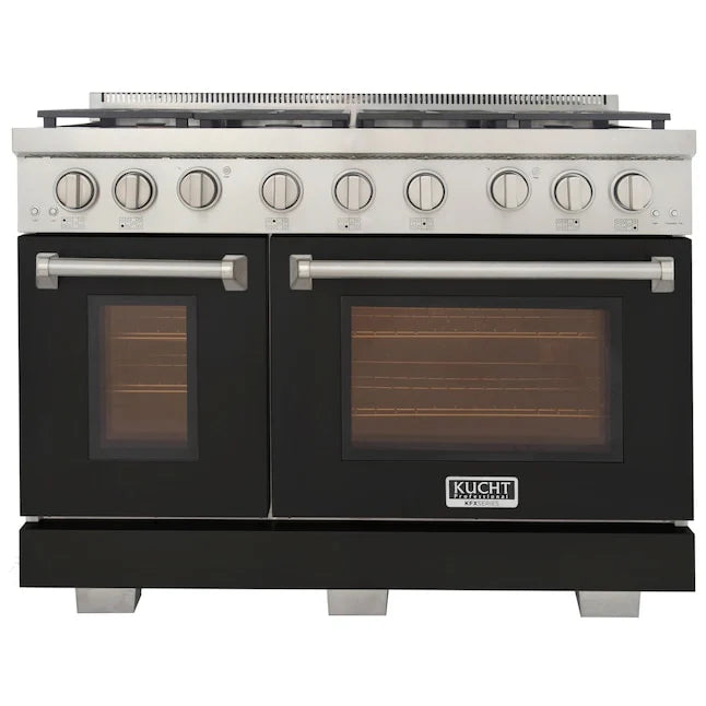 48 6.7 cu. ft. Propane Gas Range in Black with Silver Accents C338704