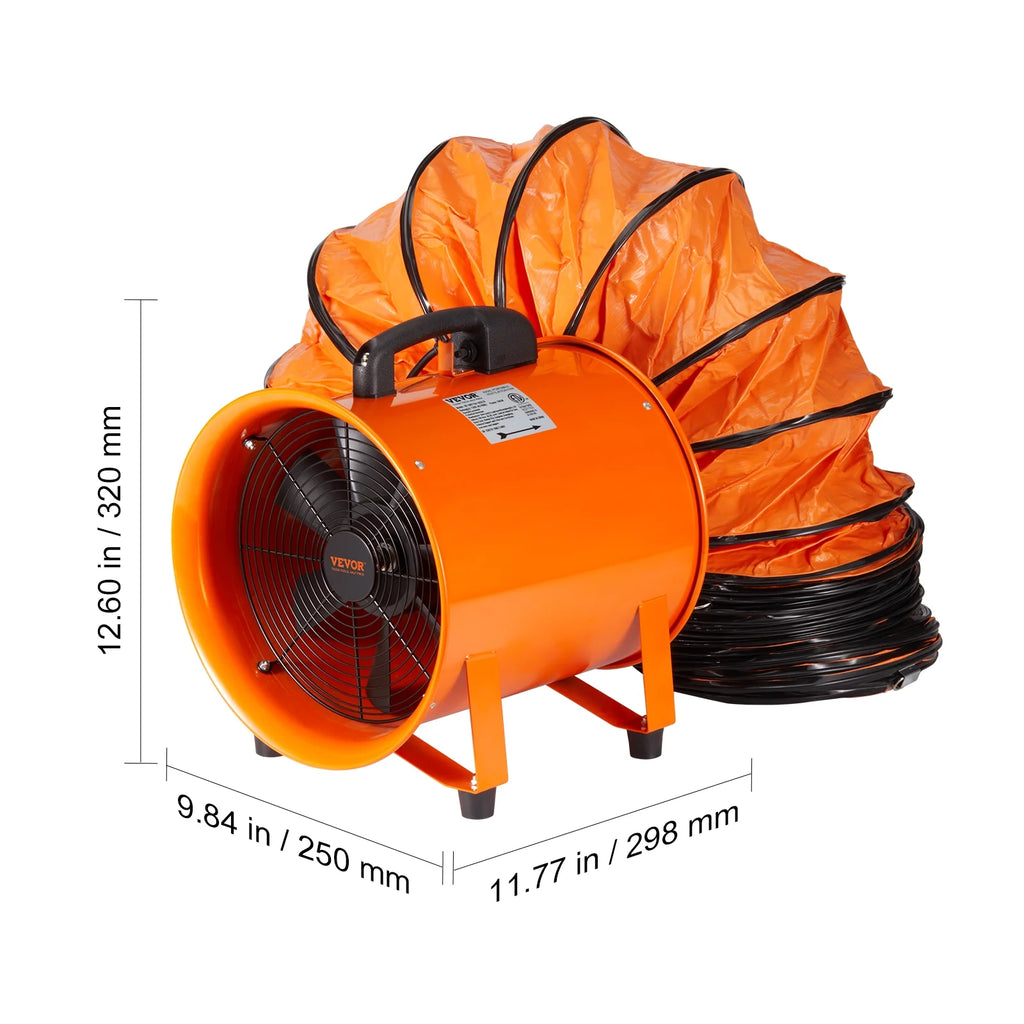 8" Portable Extractor Fan Blower with 16.4ft Duct Hose I57455