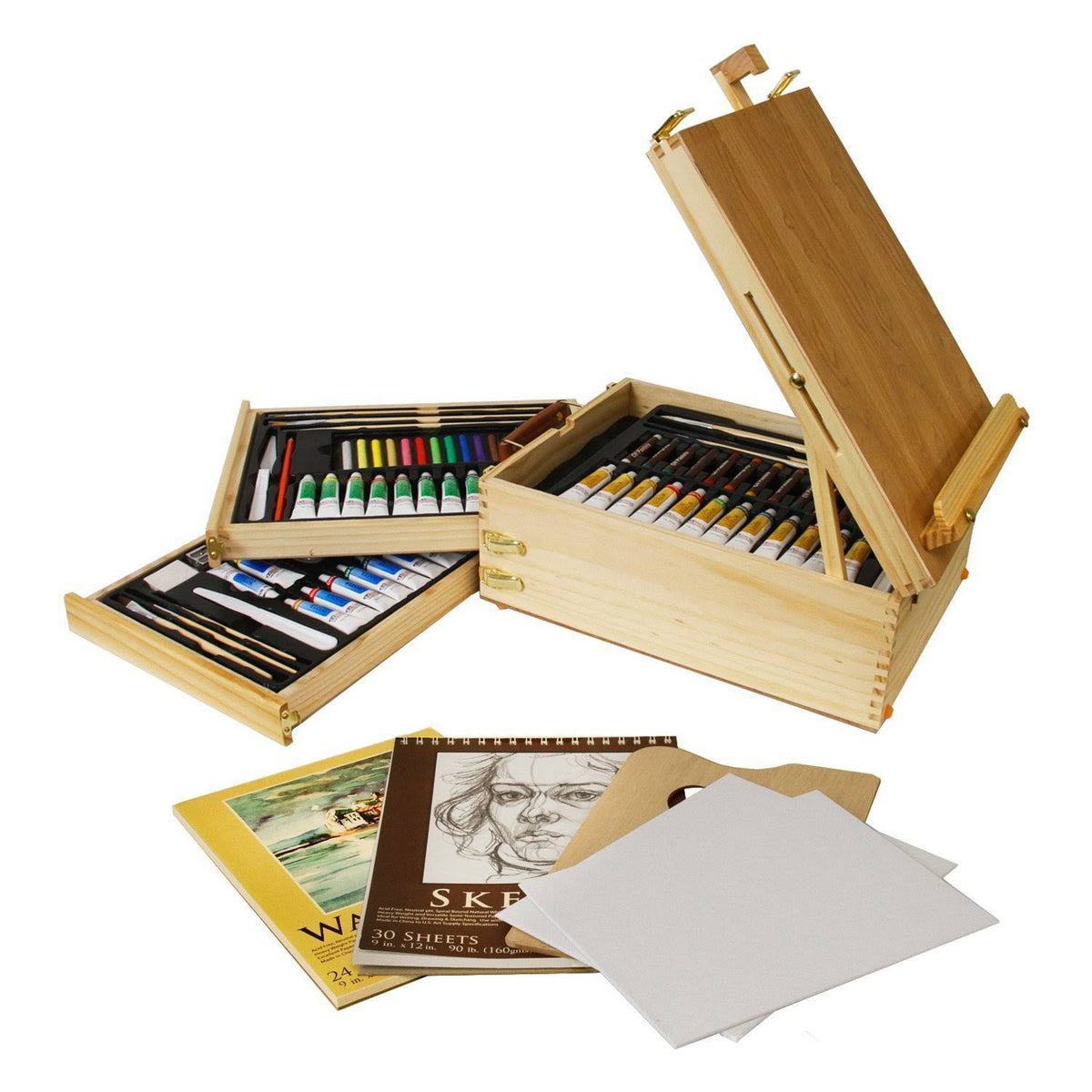 95 Piece Wood Box Easel Painting Set E998
