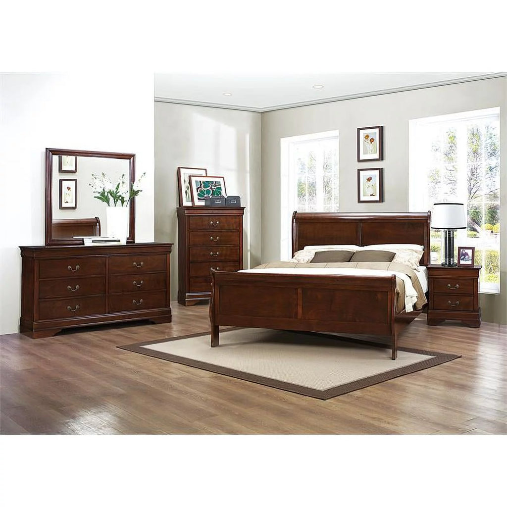 Eastern King Wood Sleigh Bed P838