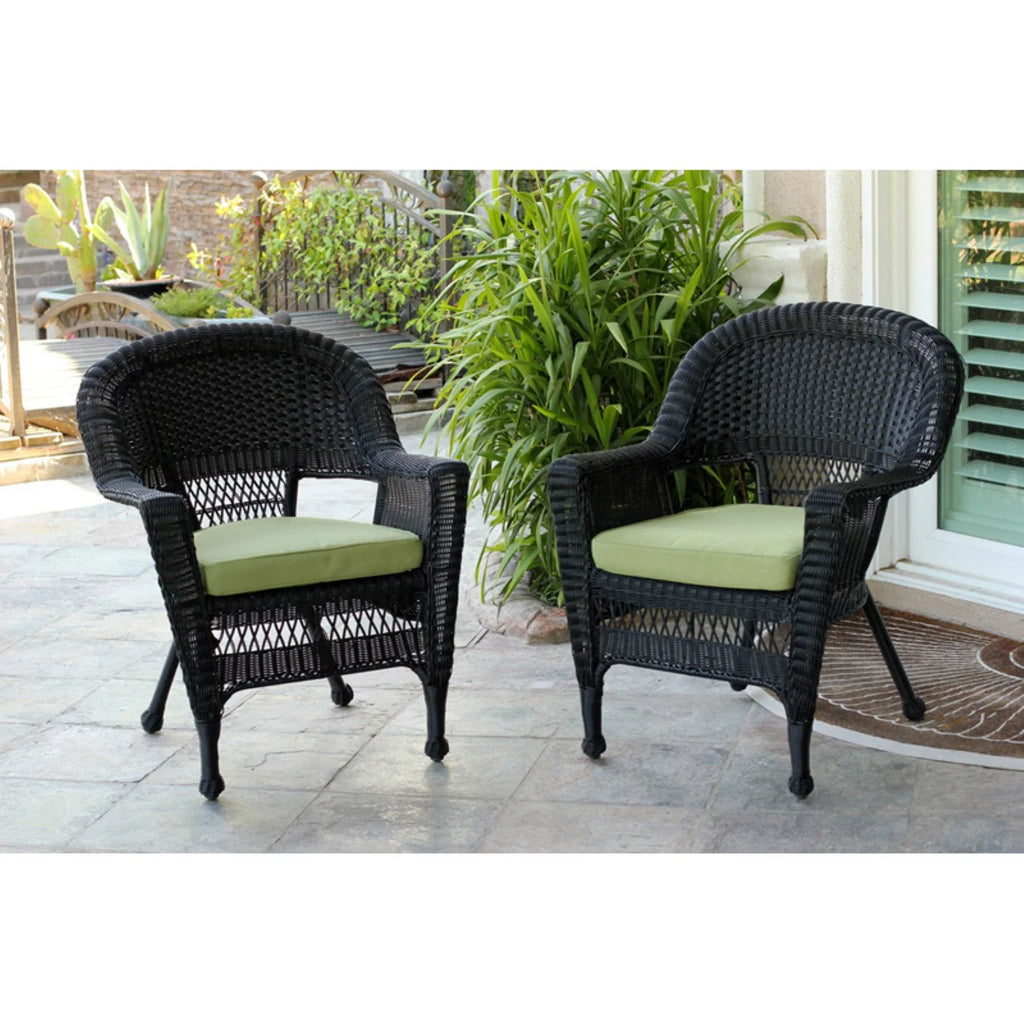 White Wicker Chair with Tan Cushion O793