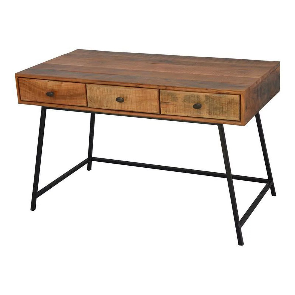 47" Mid-Century Metal Solid Wood Desk A42838