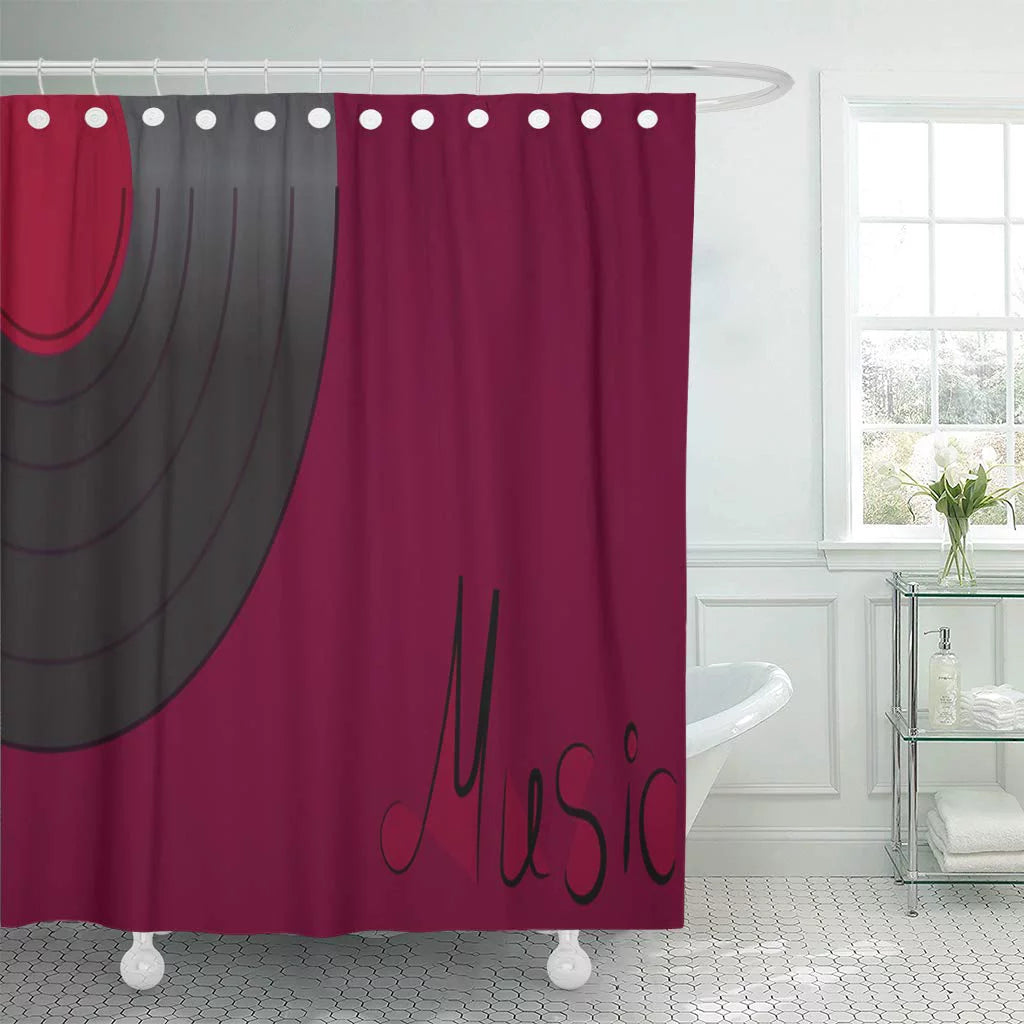 Black Vinyl Shower Curtain 66x72 inch O9945