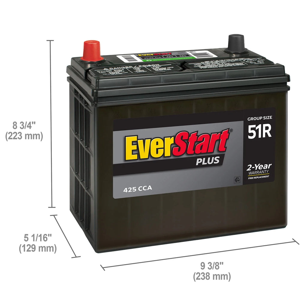 Lead Acid Automotive Battery Group Size 51R 12 Volt 425 CCA K16074