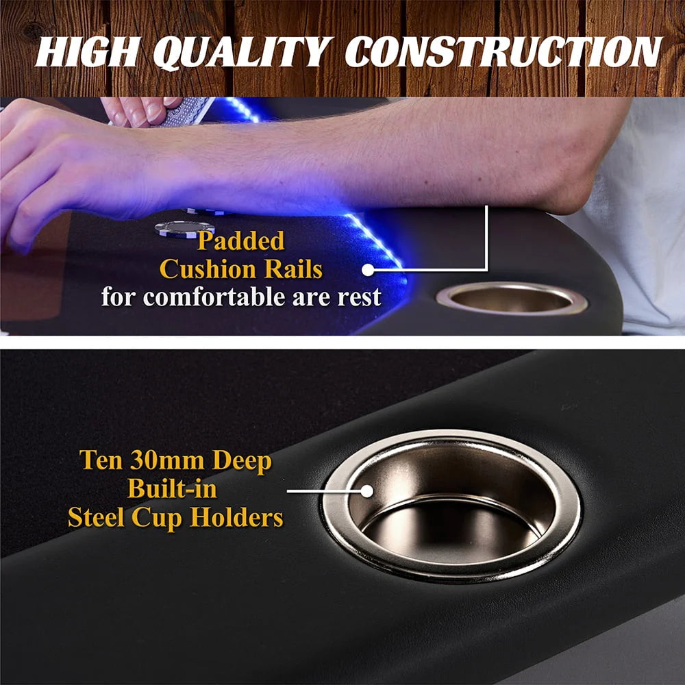 10-Player Poker Table with LED Lights C2583