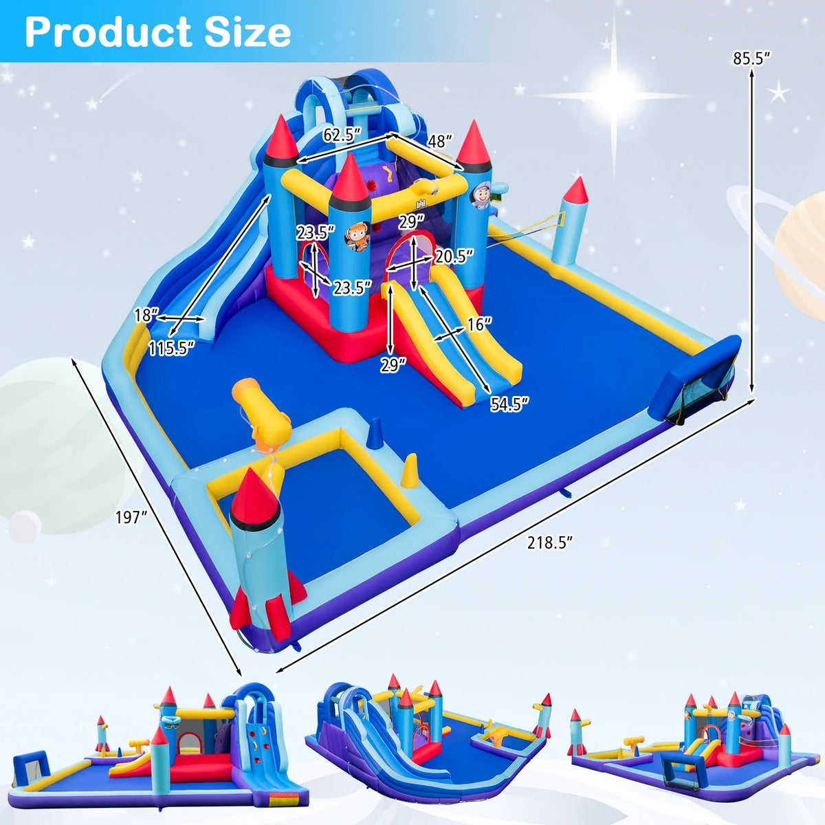 Inflatable Water Slide Park with 950W Blower N783083