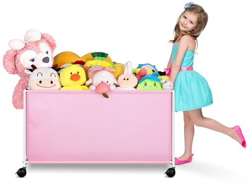 Black Large Toy Box with Wheels H20783