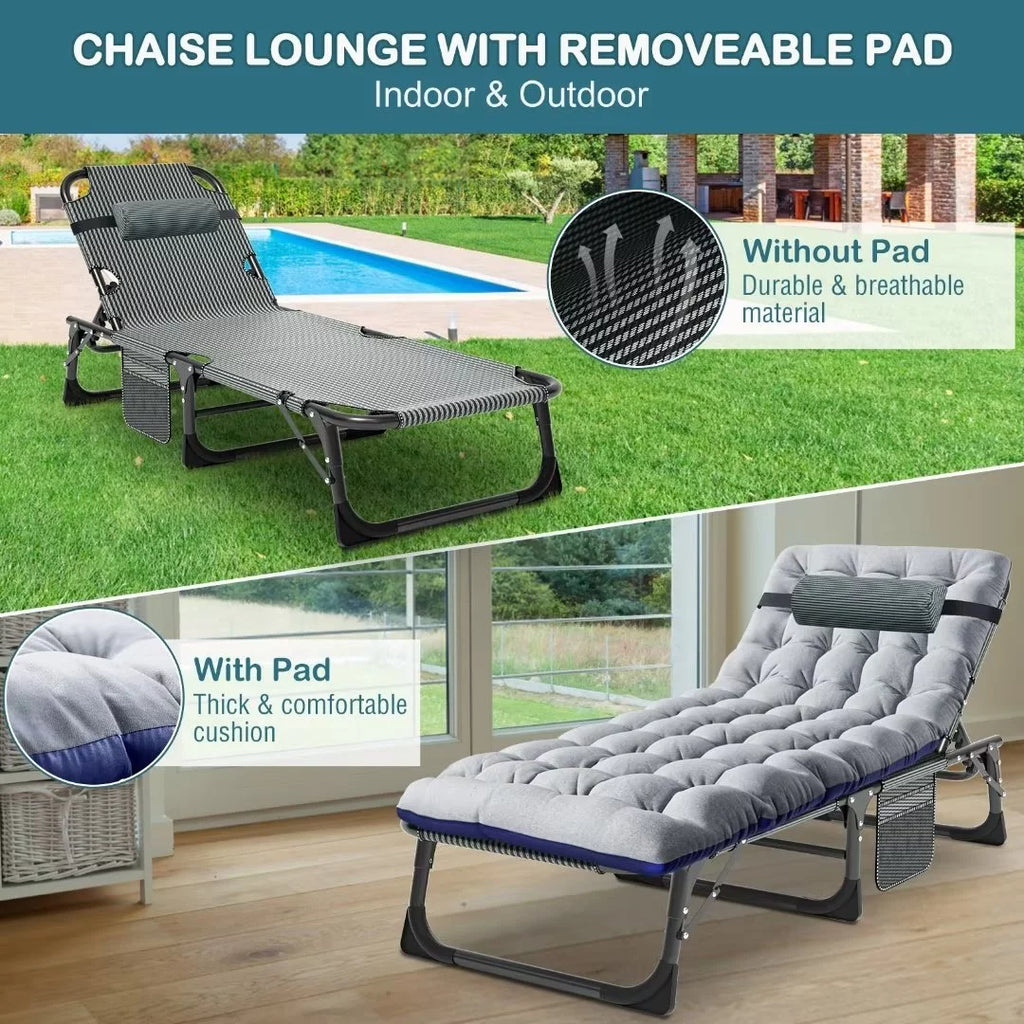Folding Camping Cot with Mattress & Pillow I8129