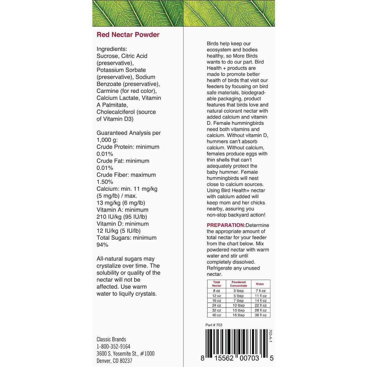 Hummingbird Nectar Powder Concentrate G956927