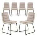 Fabric Upholstered Dining Chairs Set of 6 Brown G705