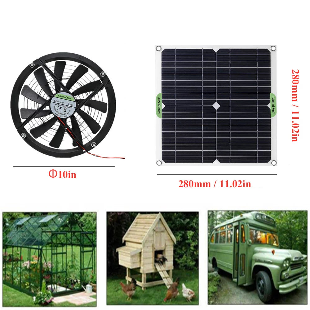10 Inch Solar Powered Fan X402393