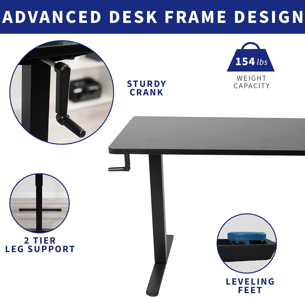 Dark Walnut 43 X 24 Inch Height Adjustable Standing Desk V297