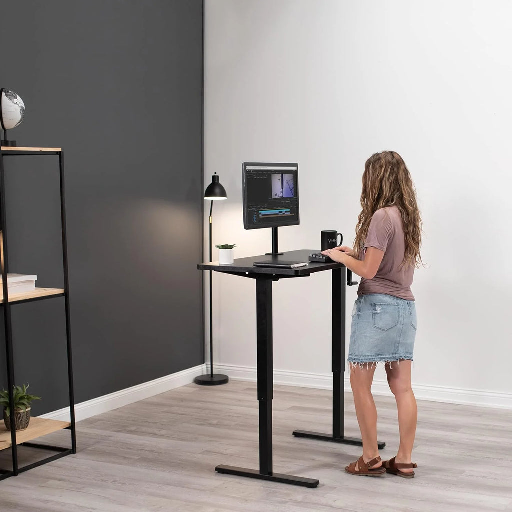 Dark Walnut 43 X 24 Inch Height Adjustable Standing Desk V297