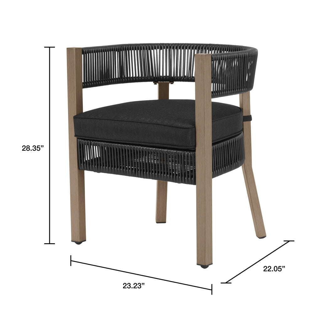 Black 5-Piece Wicker Outdoor Dining Set Y435