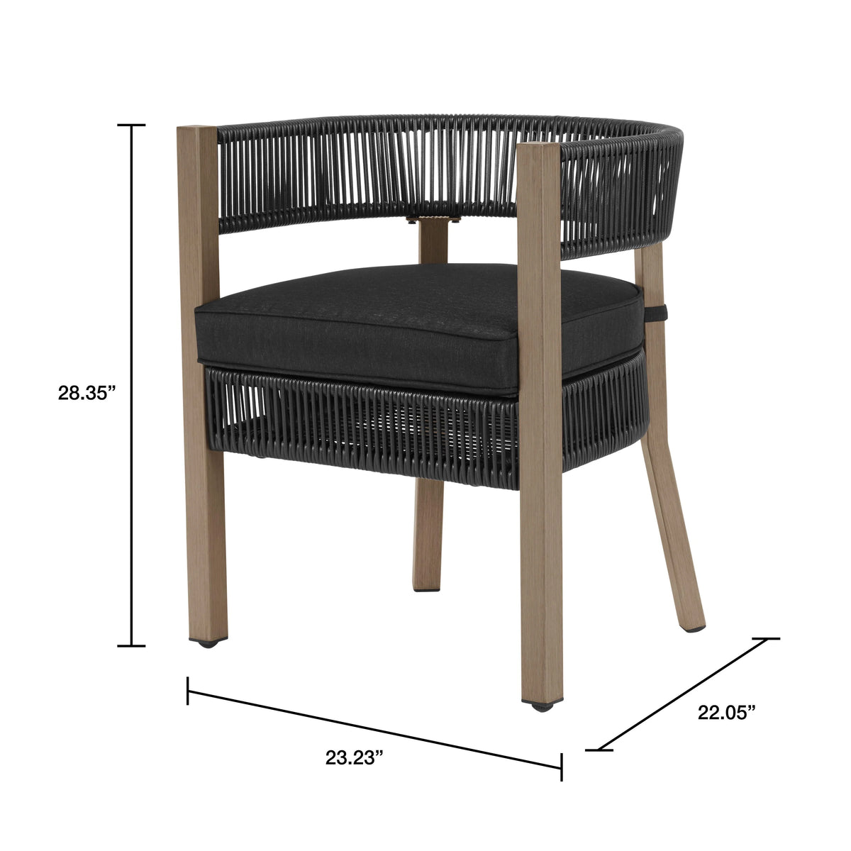 Black 5-Piece Wicker Outdoor Dining Set Y435