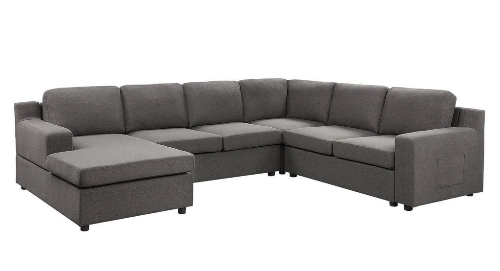 Linen U-Shape Sectional Sofa Chaise L746