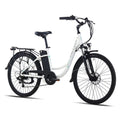White 26” 350W Electric Bike with Removable Battery S8066