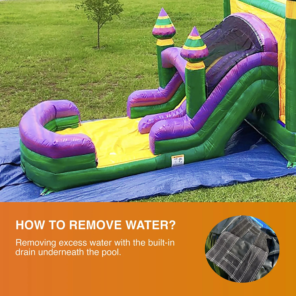 Inflatable Bounce House with Dual Water Slides and Pool H70157