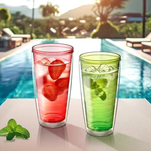 24-Ounce Insulated Plastic Tumblers Set of 4 P8851
