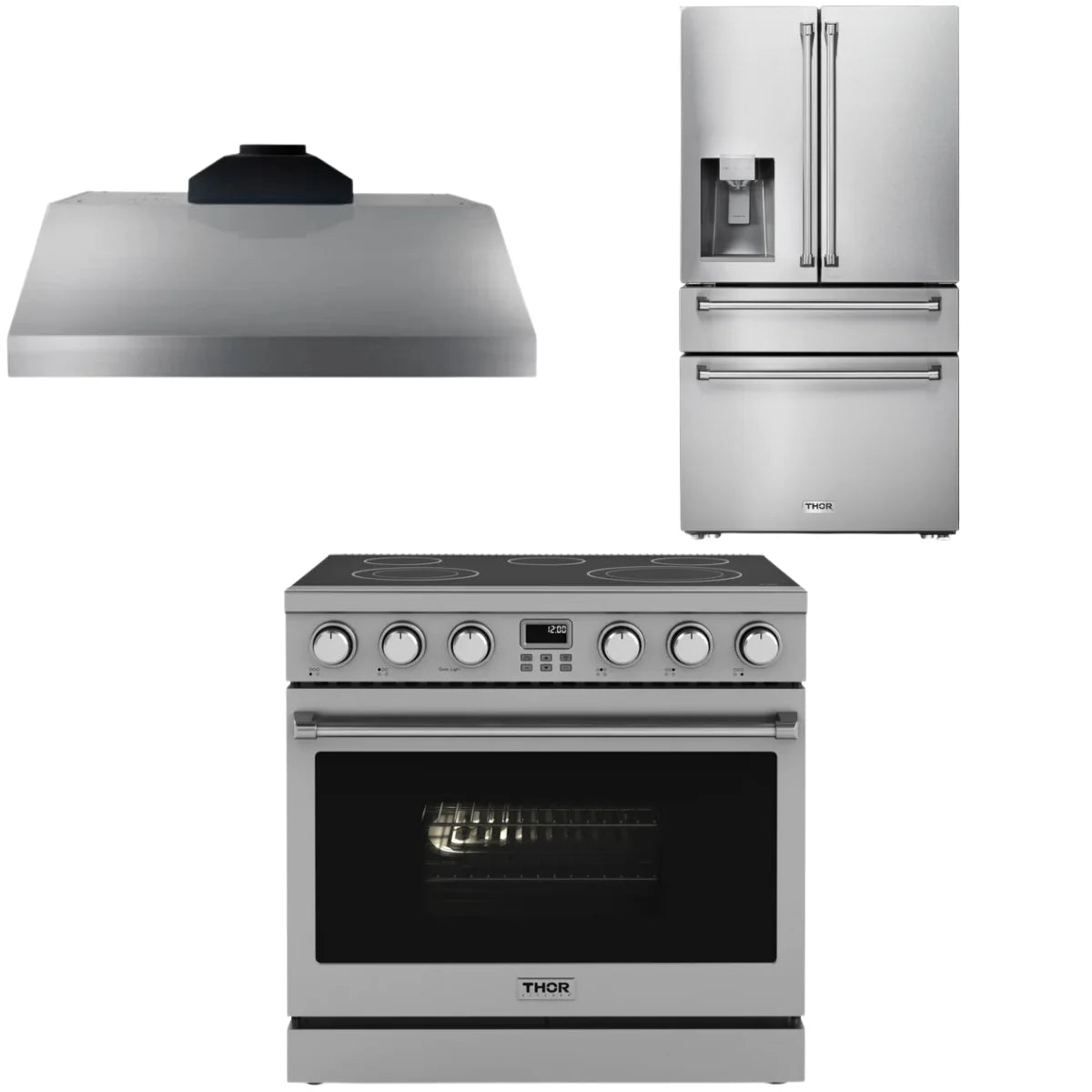 36 Electric Range, Range Hood and Refrigerator P426274