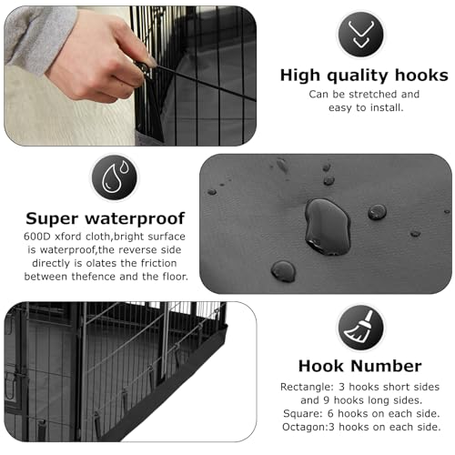 32" H 8 Panels Dog Playpen with Storage Bag F992562