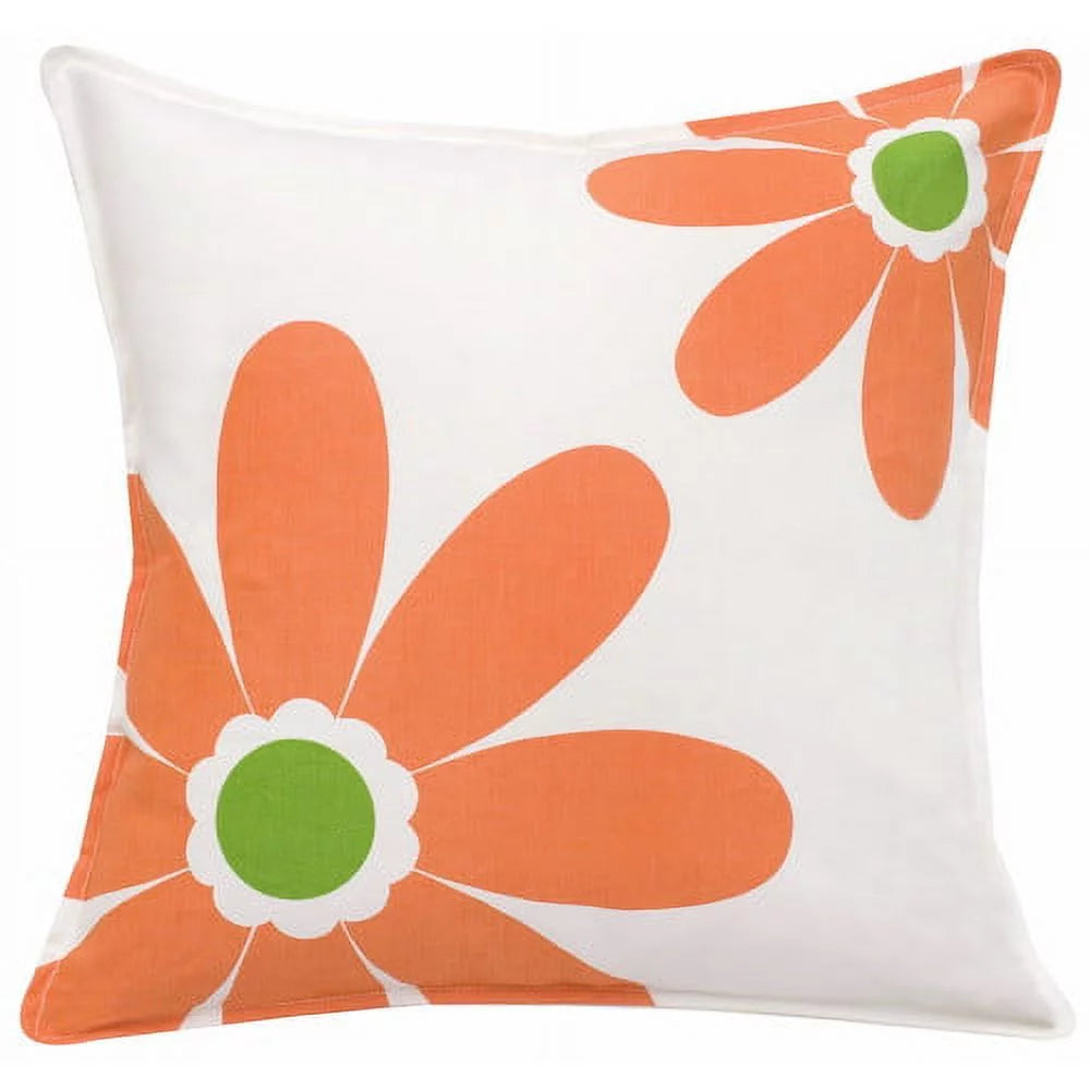 20" x 20" Orange Cotton Canvas Decorative Pillow L49460