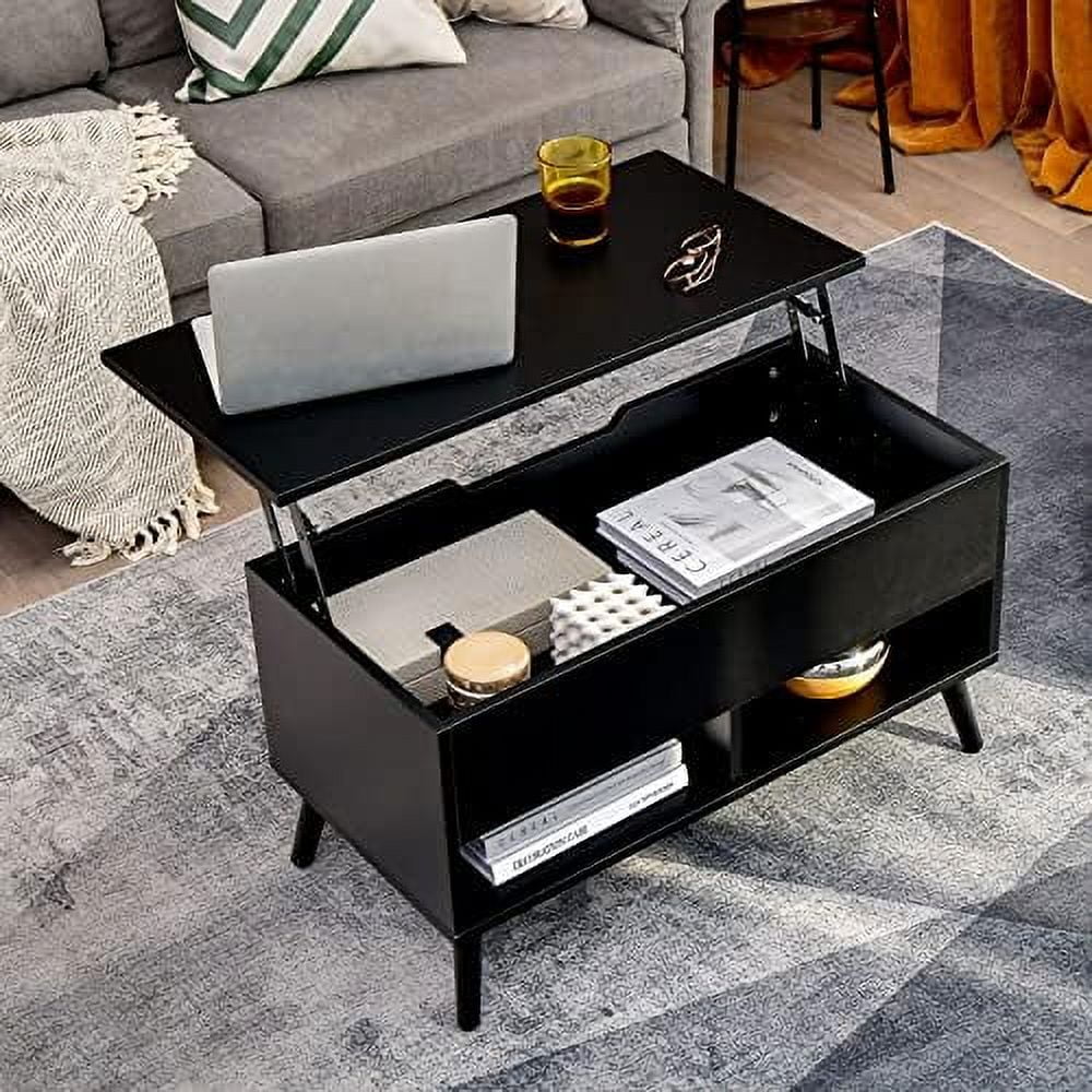Lift Top Coffee Table with Hidden Compartment and 2 Open Shelves B682033