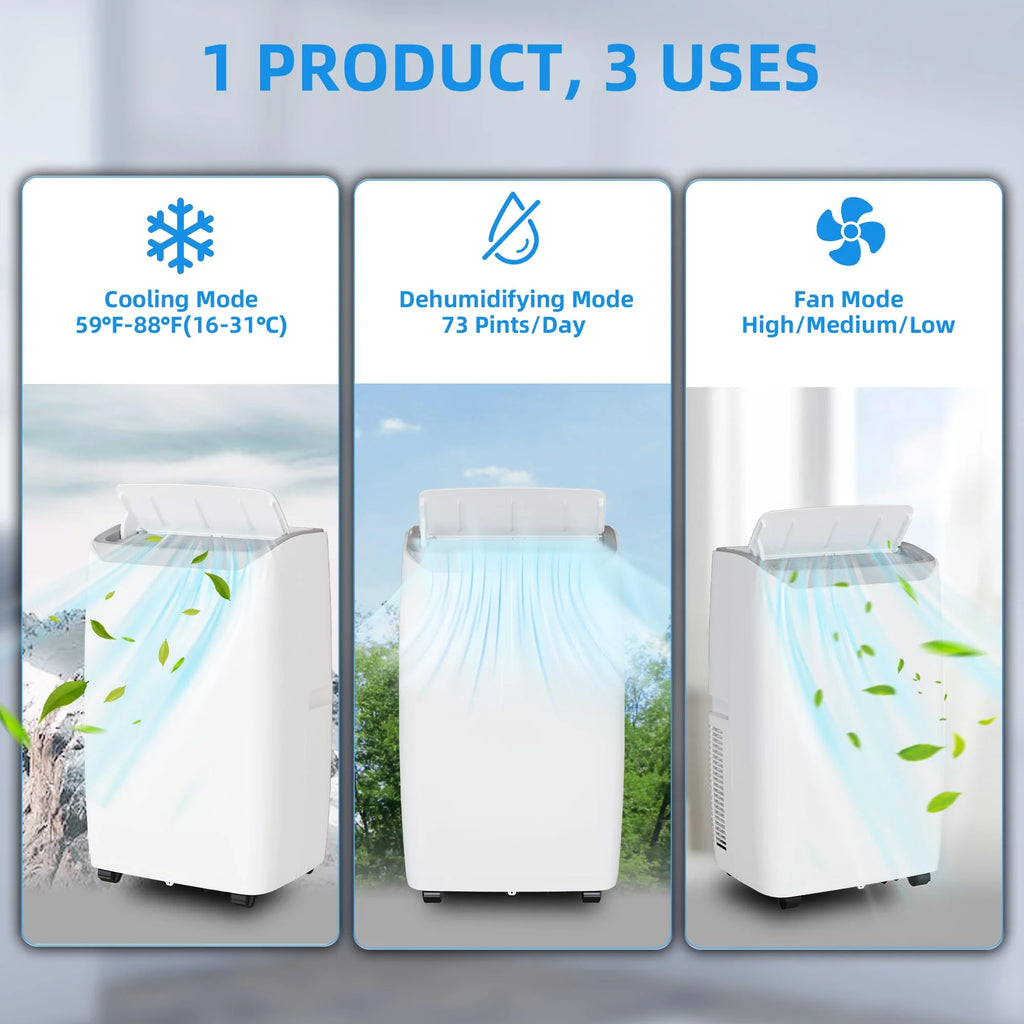 14,000 BTU 3-in-1 Portable Air Conditioner with Remote Control G38879