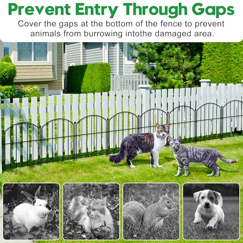 Arched Rustproof Metal Decorative Garden Fence 17in x 10ft M298391