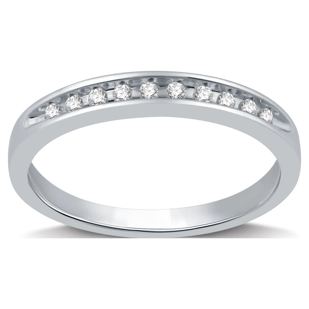 1/10 Carat Round Diamond Sterling Silver Band K2633