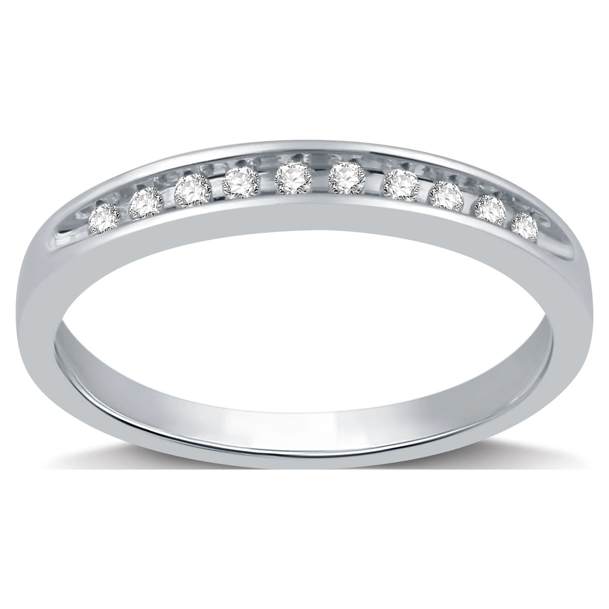 1/10 Carat Round Diamond Sterling Silver Band K2633