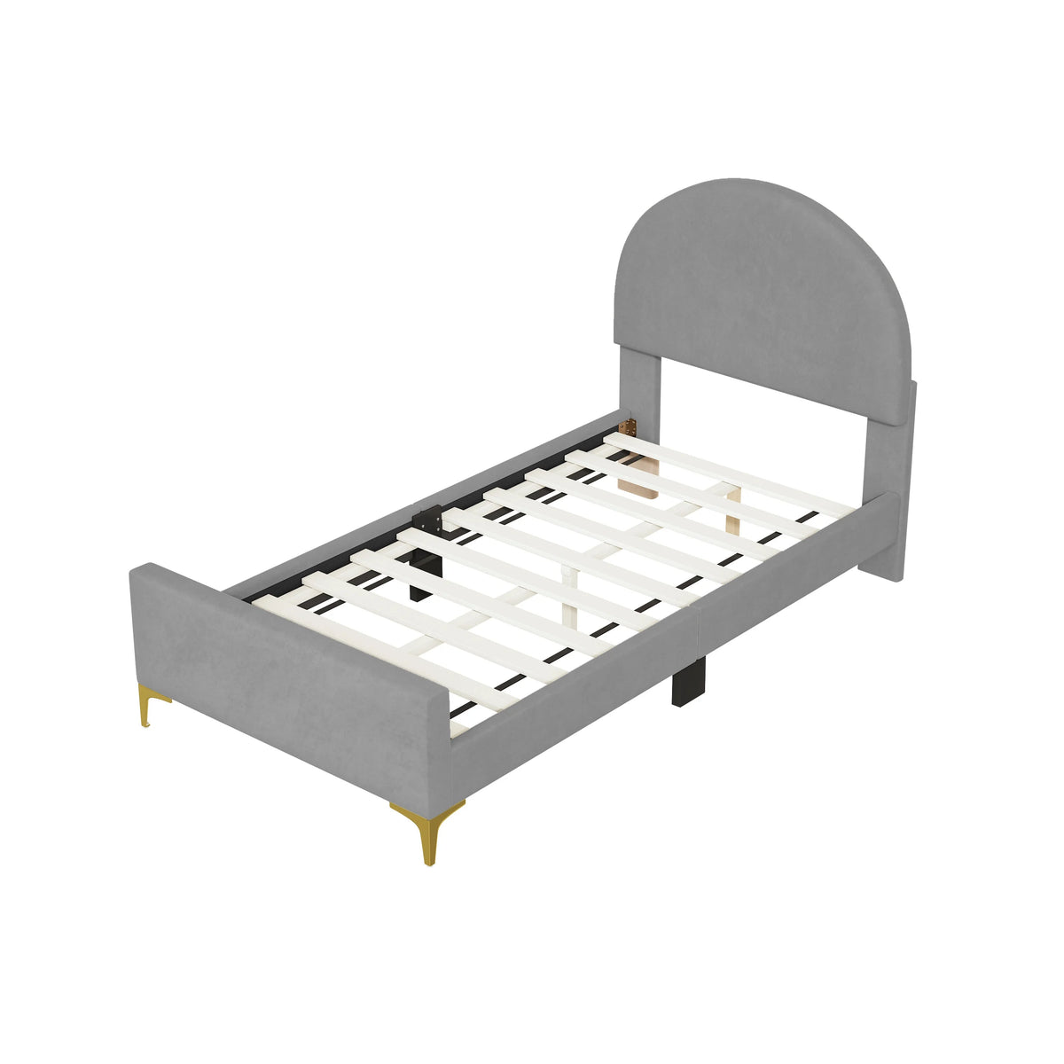 Twin Size Velvet Platform Bed Z90633