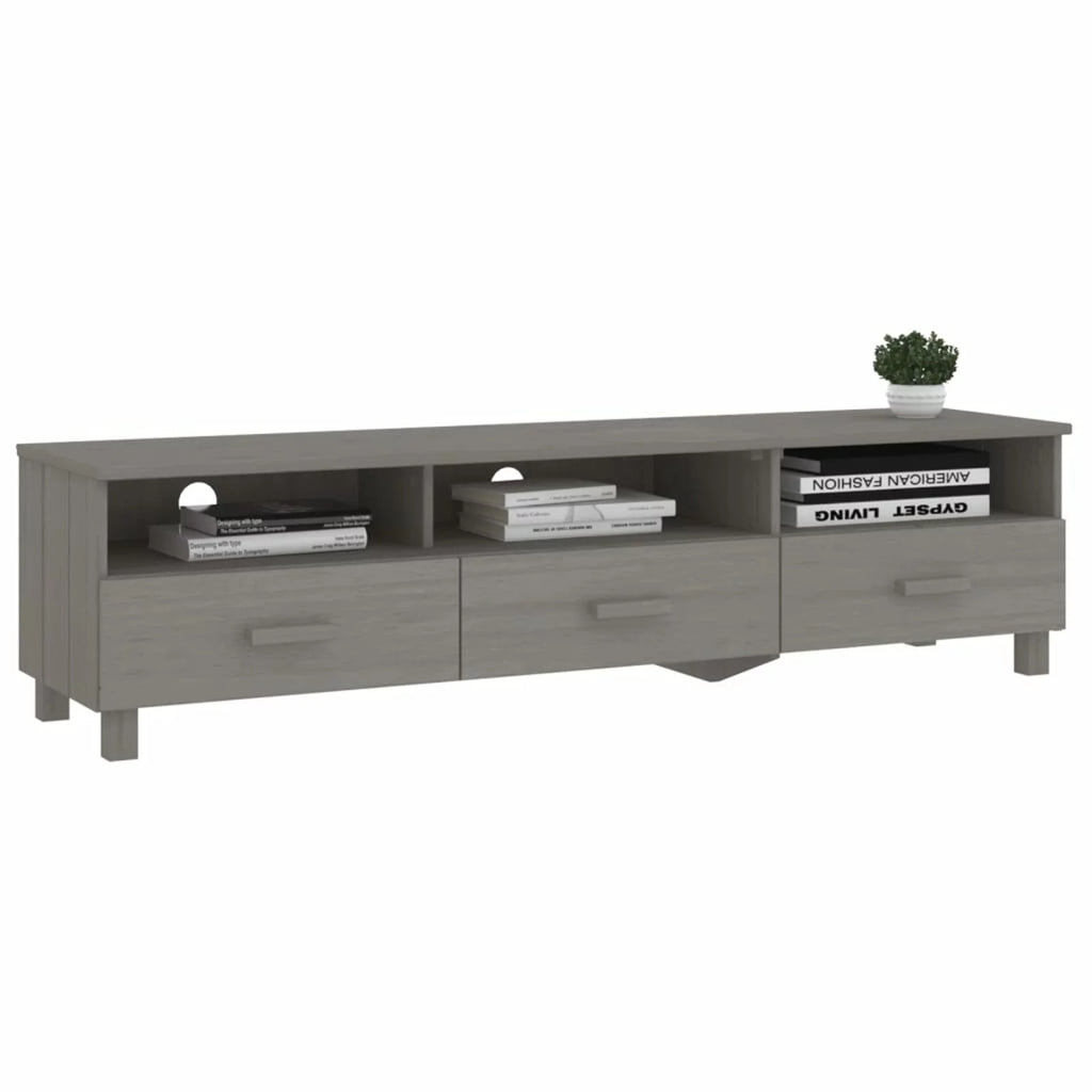 Light Gray Solid Wood Pine TV Stand N153163