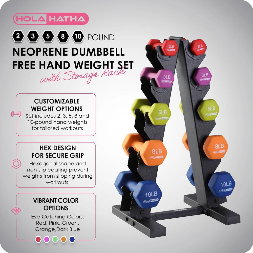 Neoprene Dumbbell Weight Set with Rack H29917