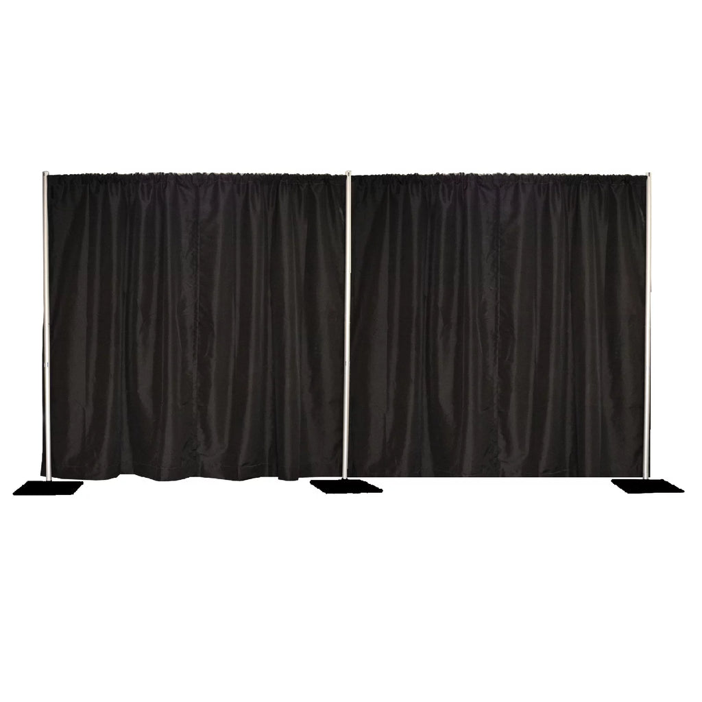 8'x20' Pipe and Drape Backdrop Kit with Black Drape Fabric G9890