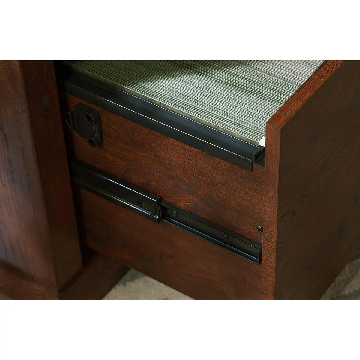 L Shaped Desk with File and Storage V429
