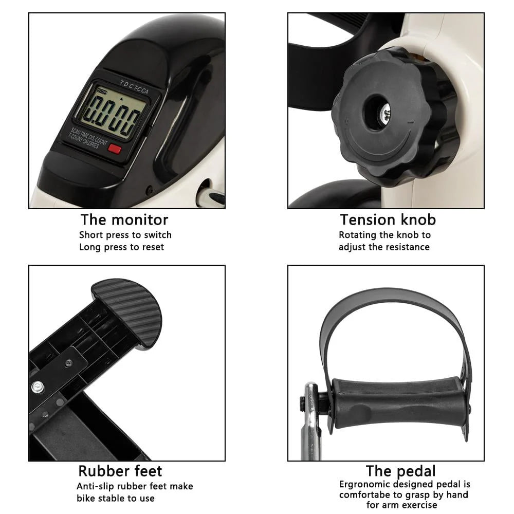 Portable Pedal Stationary Bike White A679350