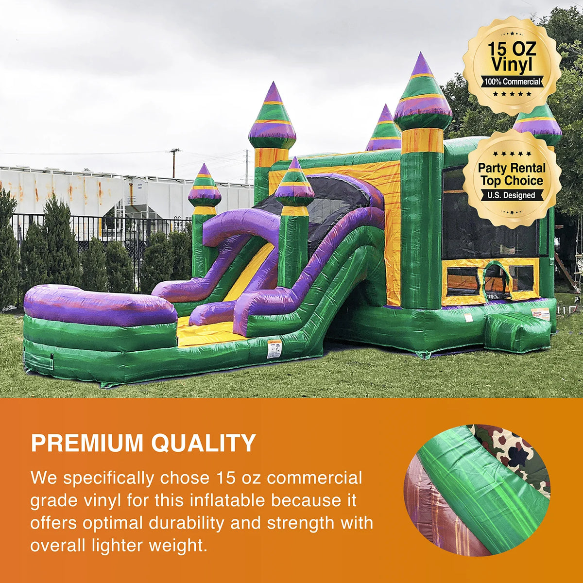 Inflatable Bounce House with Dual Water Slides and Pool H70157