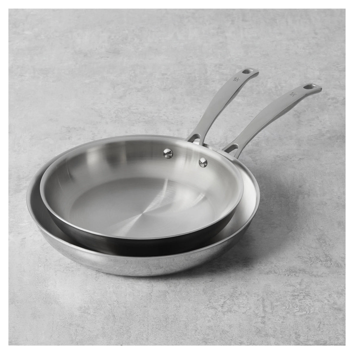 2pc Stainless Steel Fry Pan Set P293