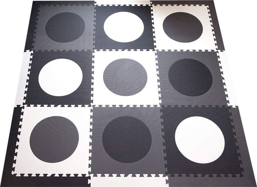 Interlocking Foam Playmat Black Gray White 78" x 78" R236532