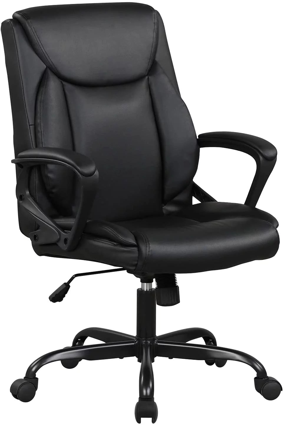 Black Ergonomic PU Leather Office Chair with Lumbar Support N872